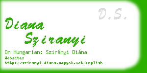 diana sziranyi business card